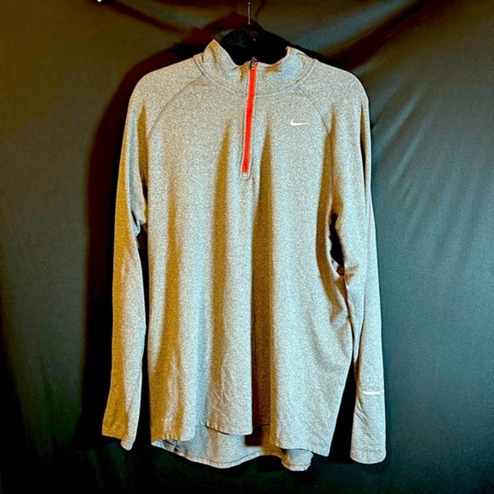 Nike men’s XL orange and gray Dri-Fit active wear long sleeve jacket